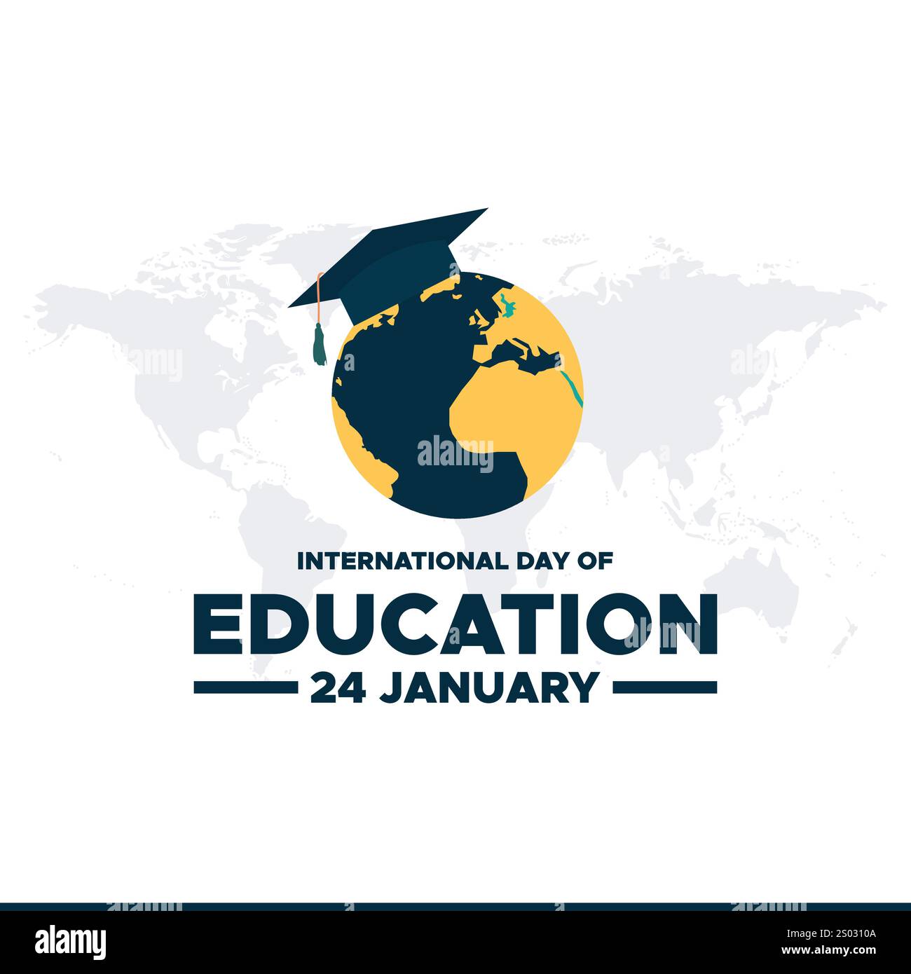 Giornata internazionale dell'istruzione, illustrazione vettoriale del concetto di successo educativo per aziende, scuole e biblioteche. Poster creativo, banner Illustrazione Vettoriale