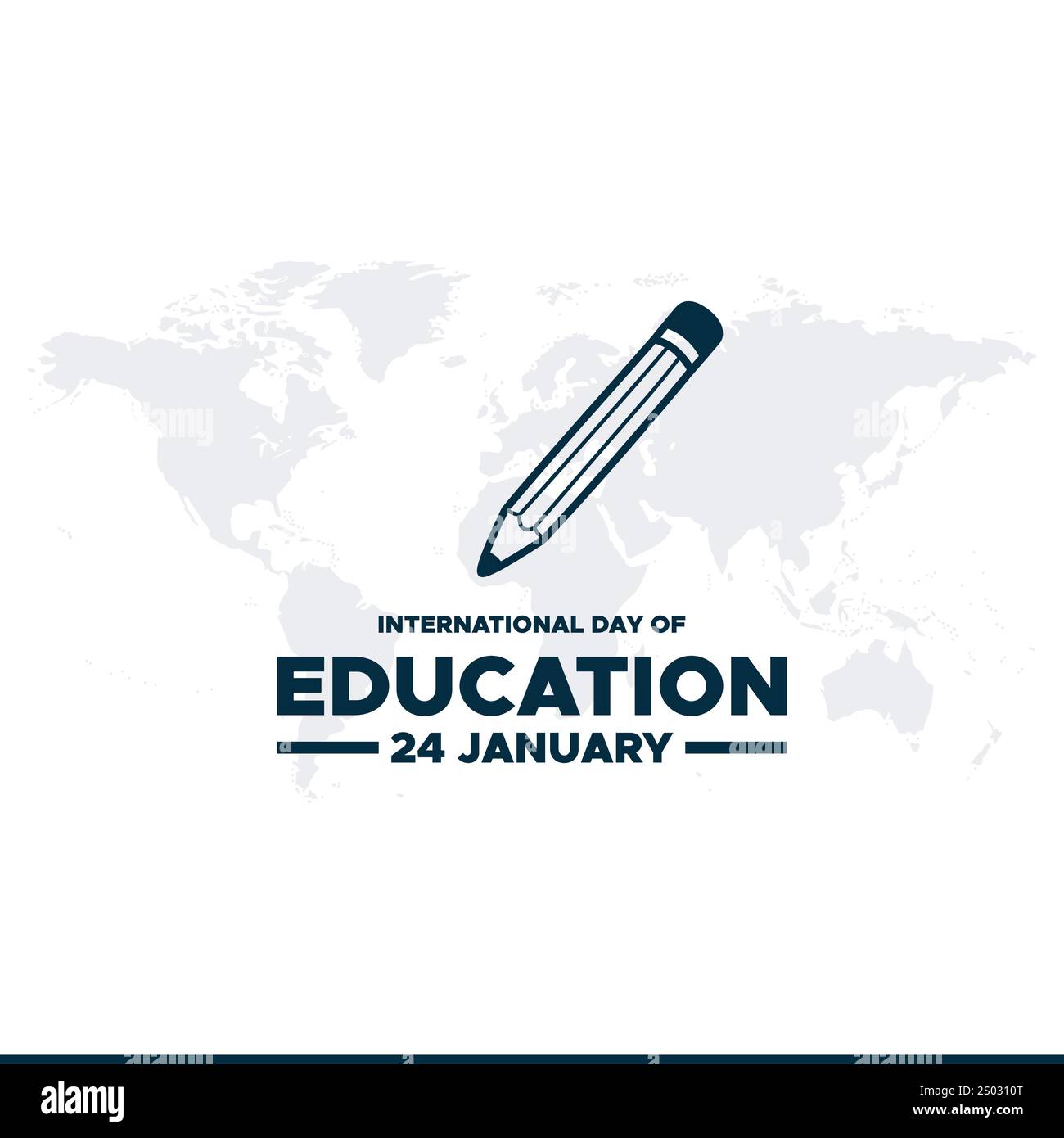 Giornata internazionale dell'istruzione, illustrazione vettoriale del concetto di successo educativo per aziende, scuole e biblioteche. Poster creativo, banner Illustrazione Vettoriale