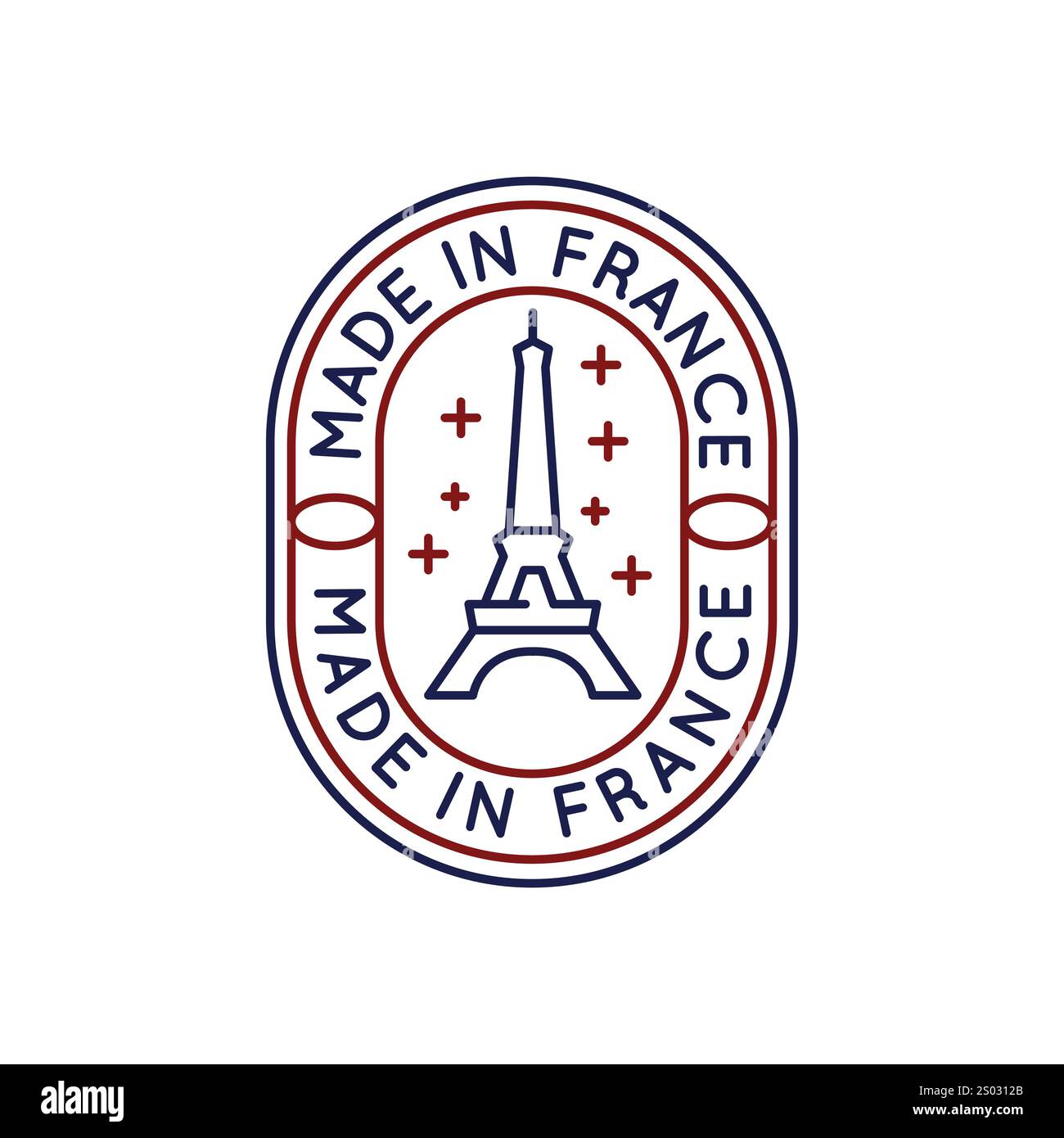 Logo semplice con icona Torre Eiffel Illustrazione Vettoriale