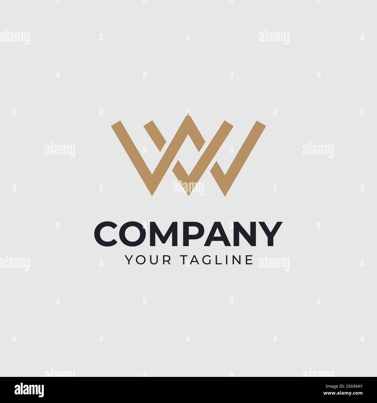 Lettera iniziale modello di design del logo WV Illustrazione Vettoriale