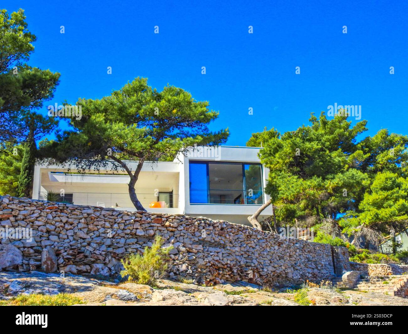 Esclusiva villa situata sulle rive del Mare Adriatico, appartamenti in affitto in Croazia Foto Stock