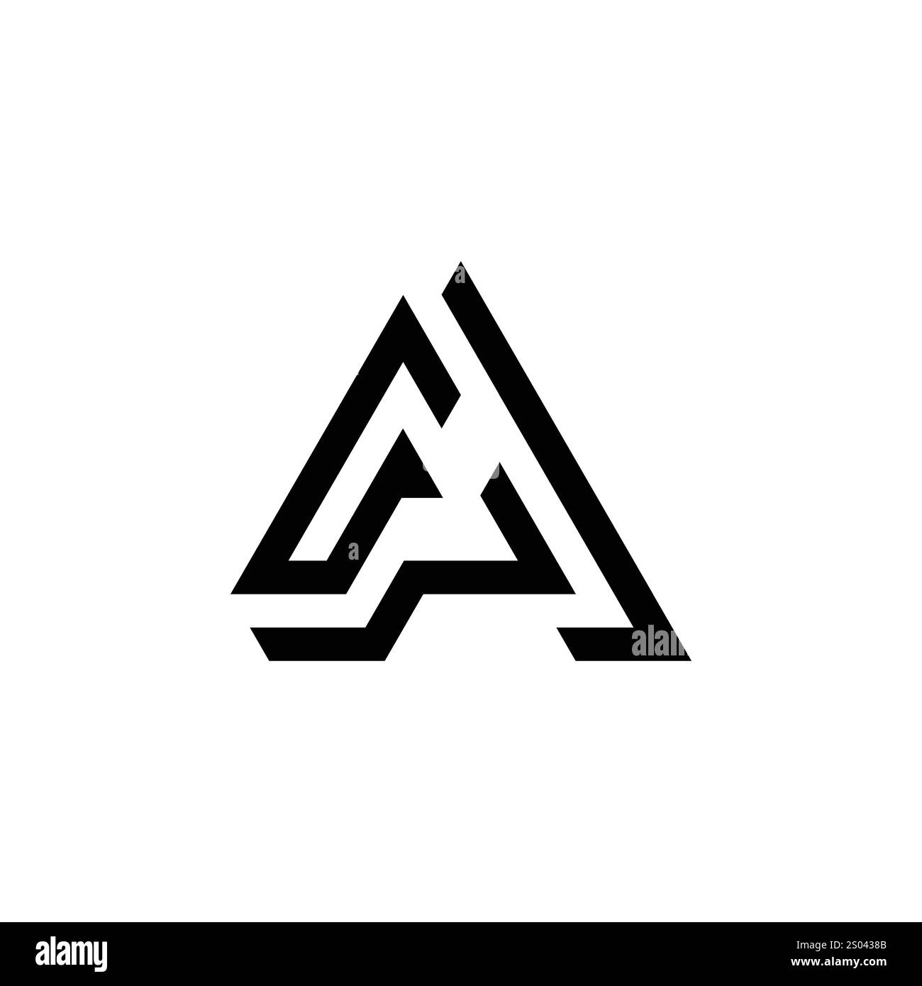 Lettera creativa Un logo. modello di concept design logo triangolo Illustrazione Vettoriale