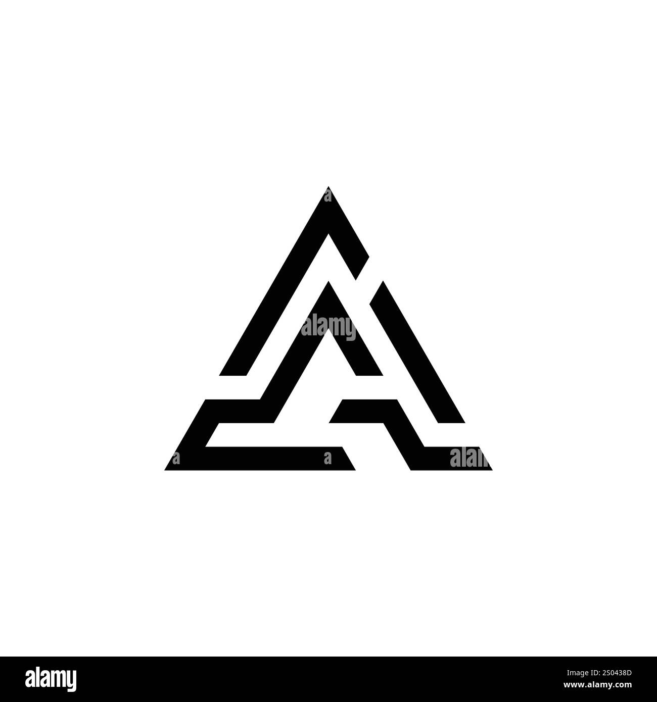 Lettera creativa Un logo. modello di concept design logo triangolo Illustrazione Vettoriale