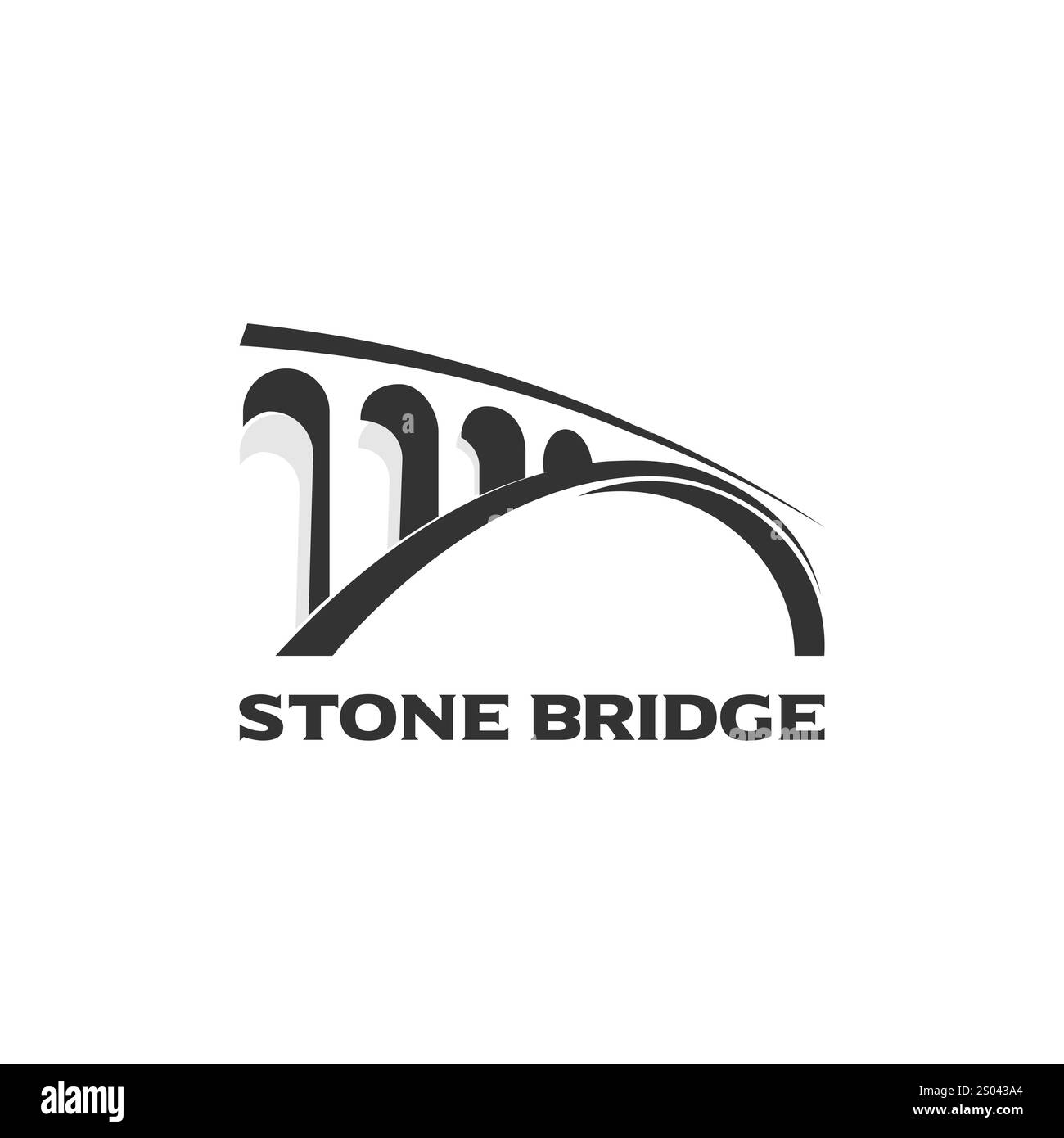 design con logo old bridge design vettoriale creativo per qualsiasi azienda Illustrazione Vettoriale