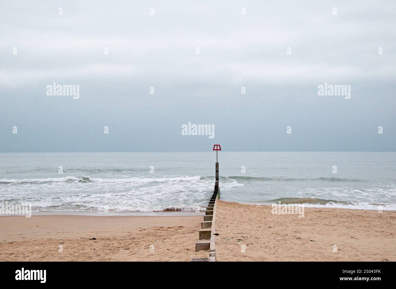Bournemouth Beach in inverno Foto Stock