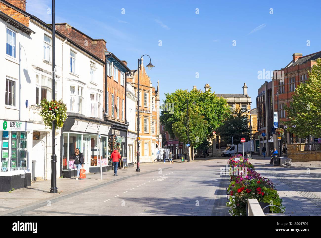 Centro di Kettering Kettering High Street Kettering Northamptonshire Inghilterra Regno Unito Europa Foto Stock