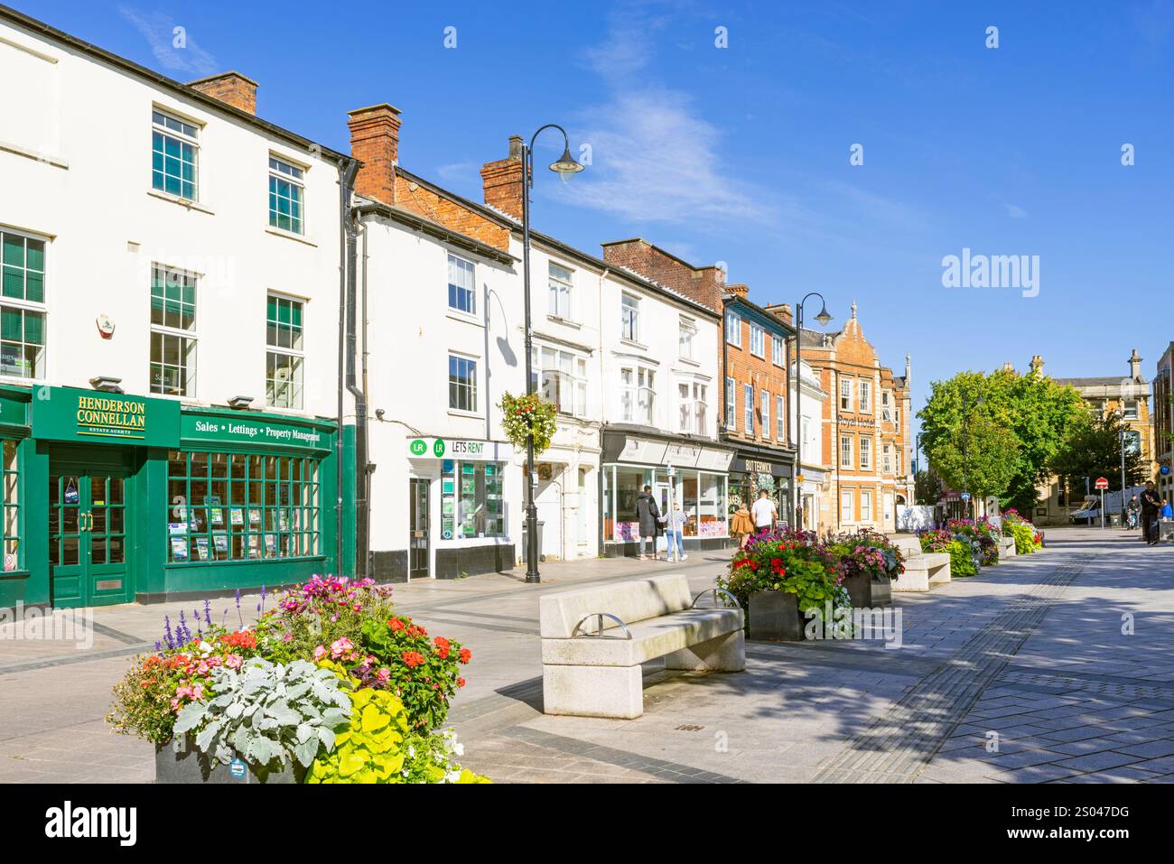 Centro di Kettering Kettering High Street Kettering Northamptonshire Inghilterra Regno Unito Europa Foto Stock