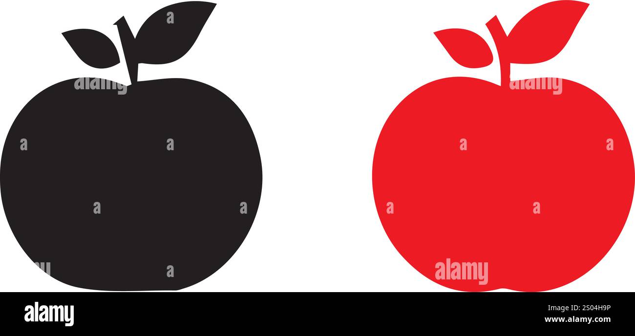 design vettoriale alla frutta di mela Illustrazione Vettoriale