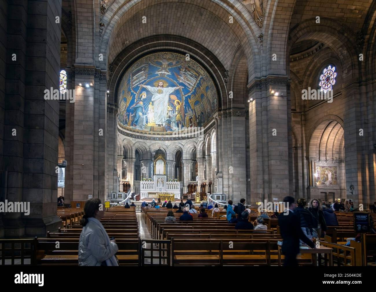 Interno della Basilica del Sacro cuore di Montmartre, Parigi, Francia Foto Stock