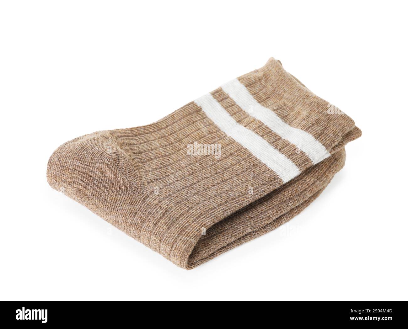 Un paio di calze morbide isolate su bianco Foto Stock