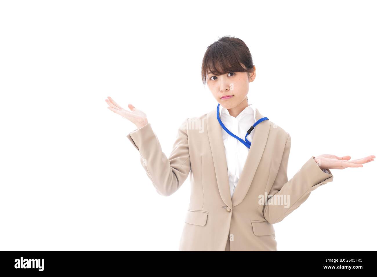 Donna d'affari che fa un confronto Foto Stock Donna d'affari che fa un confronto Foto Stock