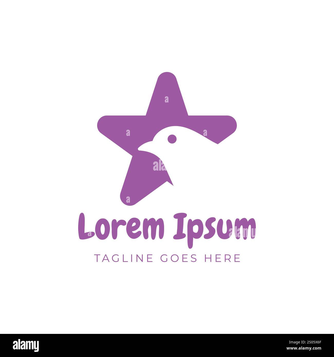 Semplice e carina piccola stella Robin Canary Sparrow Bird icona Symbol Design Vector Illustrazione Vettoriale