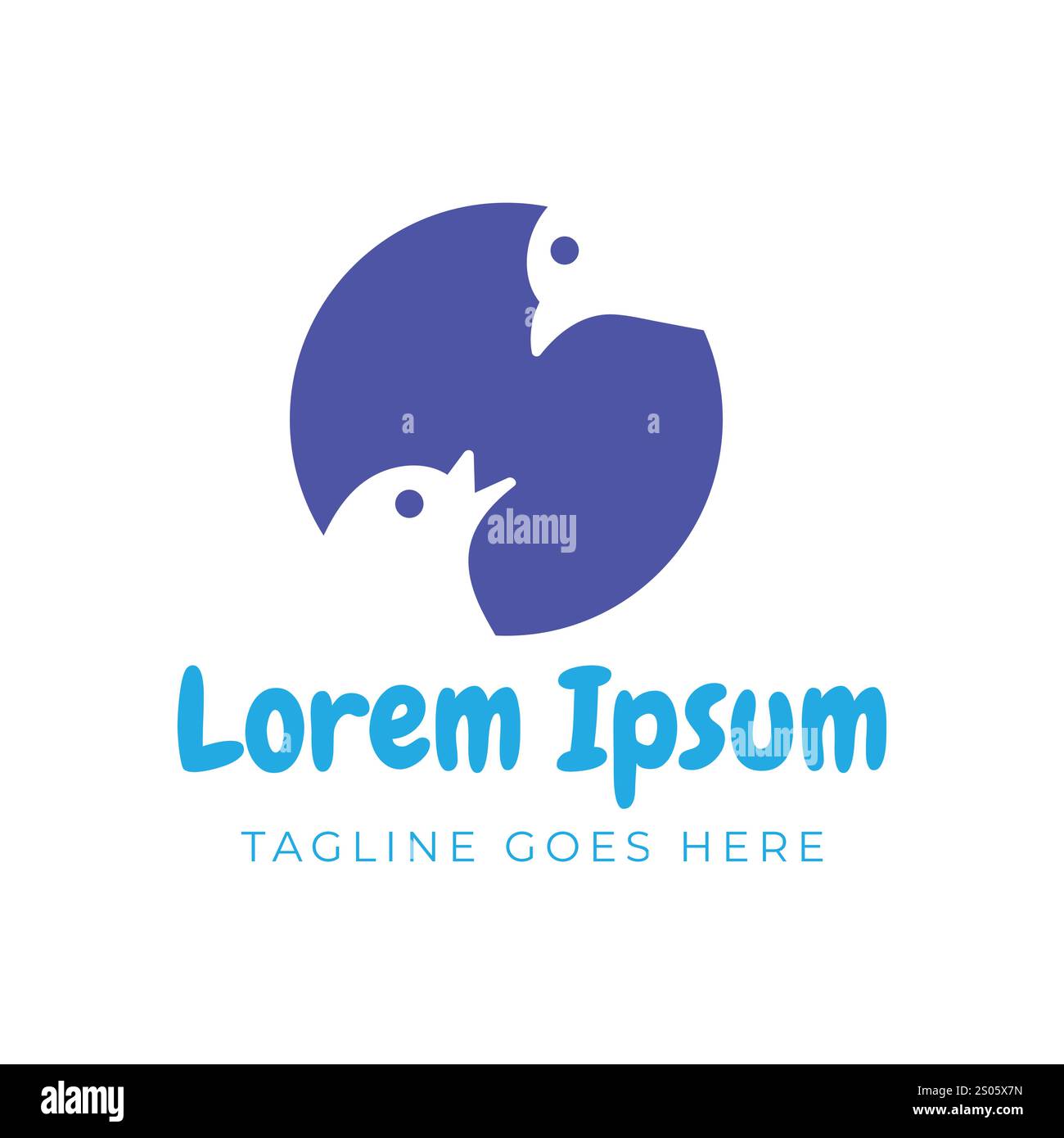 Semplice e minimalista madre uccello che dà da mangiare al suo pulcino per nutrizione icona illustrazione Logo Design Vector Illustrazione Vettoriale