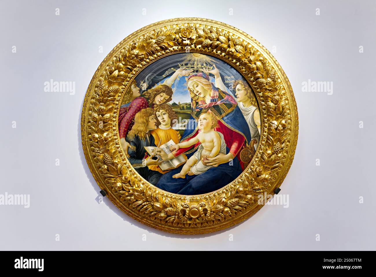 Firenze Toscana Italia. Galleria degli Uffizi. Botticelli. Madonna del Magnificat Foto Stock