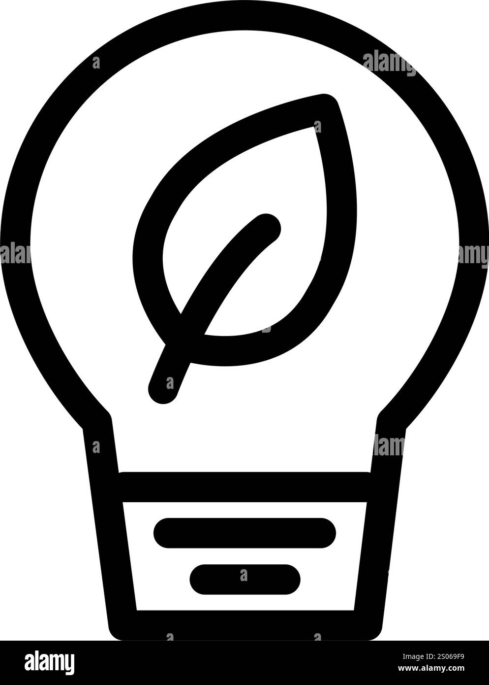 Ecologia delle foglie in un simbolo di lampadina - icona delle energie rinnovabili, della sostenibilità e dell'ecologia. Illustrazione Vettoriale