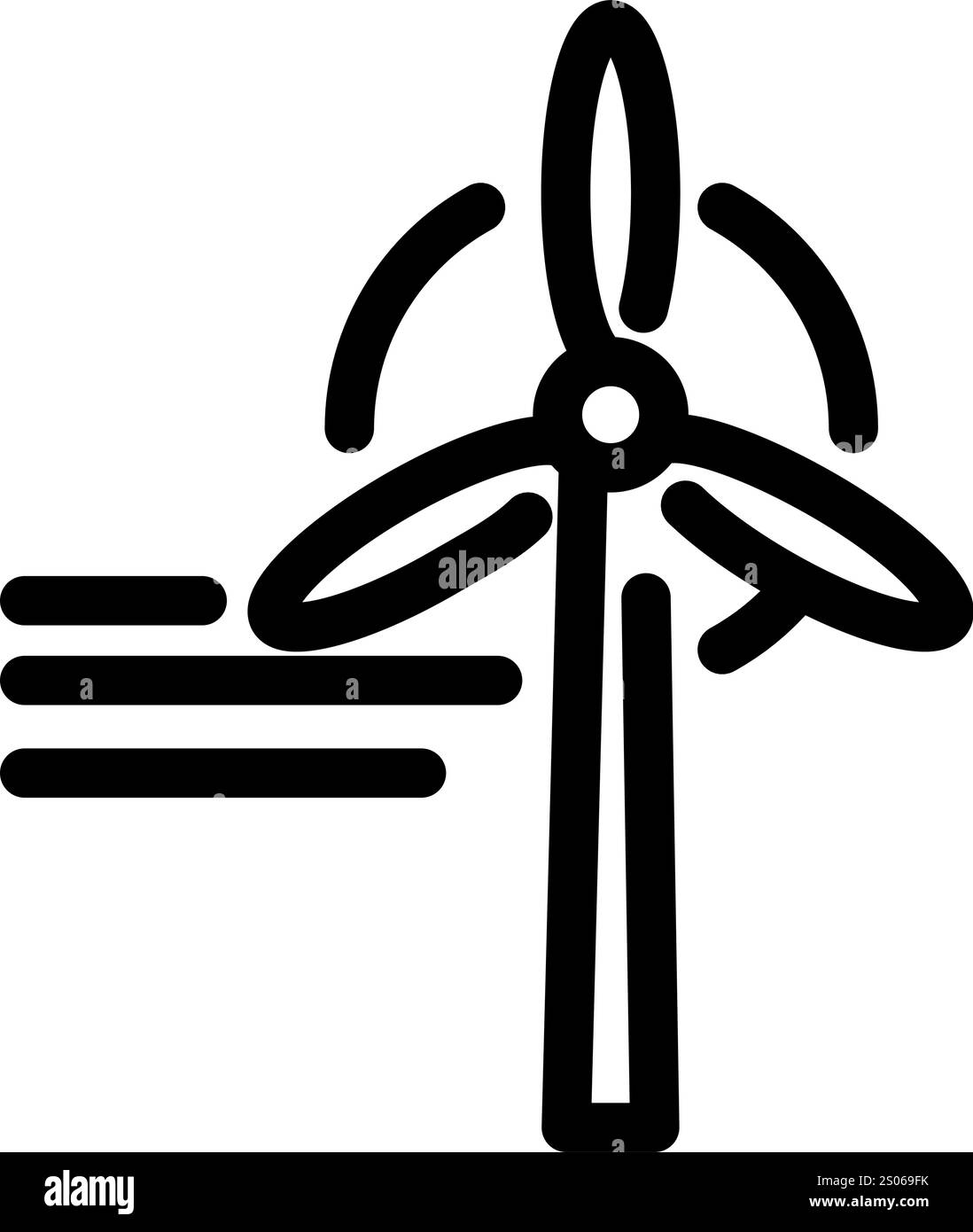 Simbolo dell'energia eolica - icona delle energie rinnovabili, della sostenibilità e dell'ecologia. Illustrazione Vettoriale