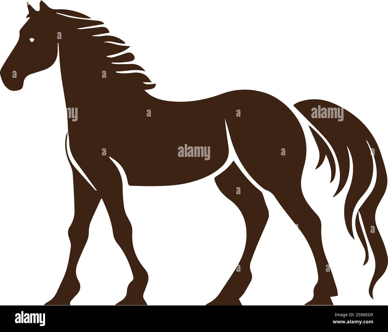 disegni vettoriali di sagome dei cavalli colorati Illustrazione Vettoriale