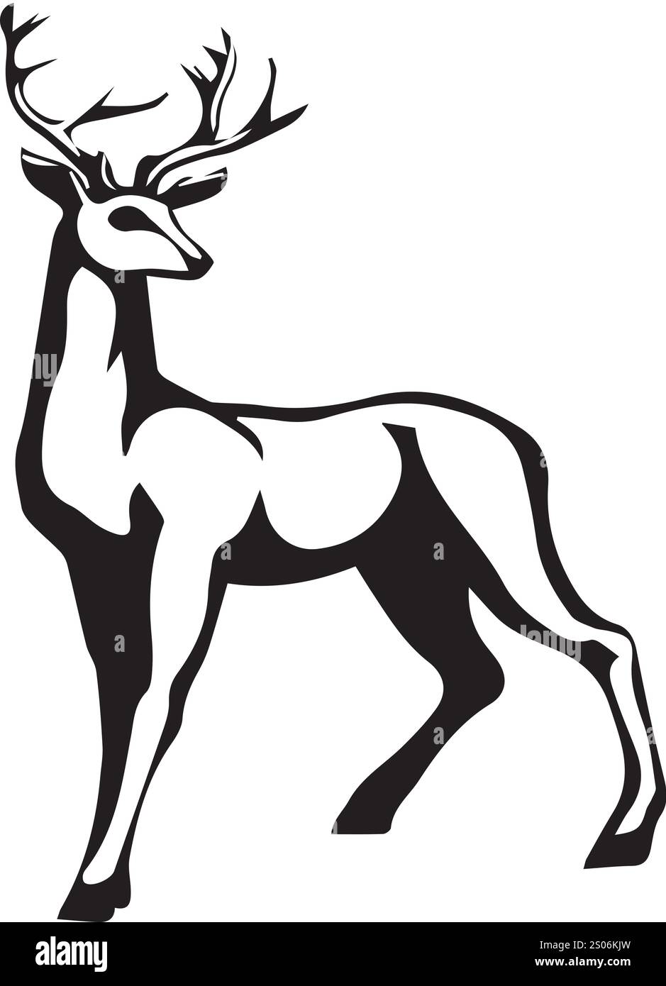 disegni vettoriali di sagome di cervi colorati Illustrazione Vettoriale