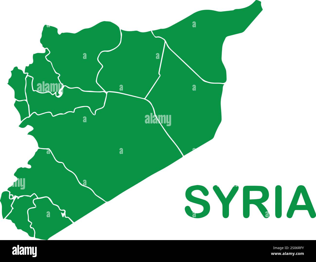 vettore nuova bandiera siria e mappa siria Illustrazione Vettoriale