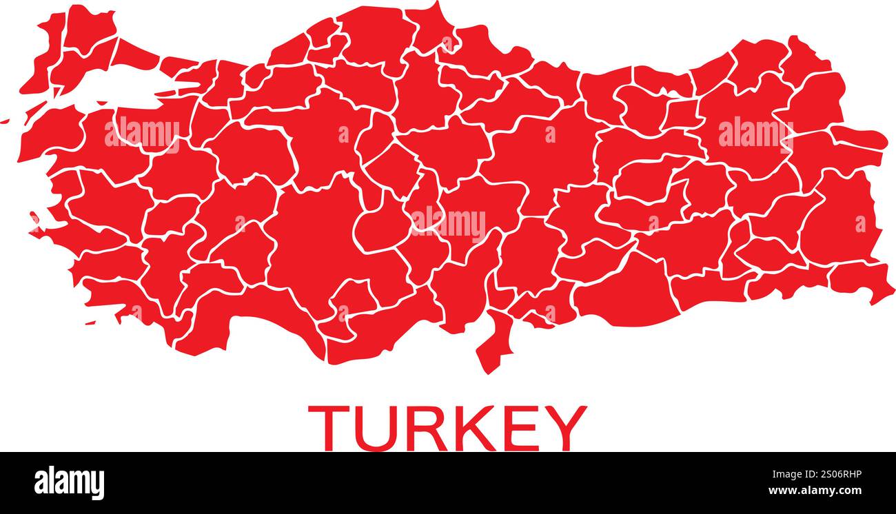 Disegno vettoriale Türkiye mappa, indicatore Türkiye, icona Illustrazione Vettoriale
