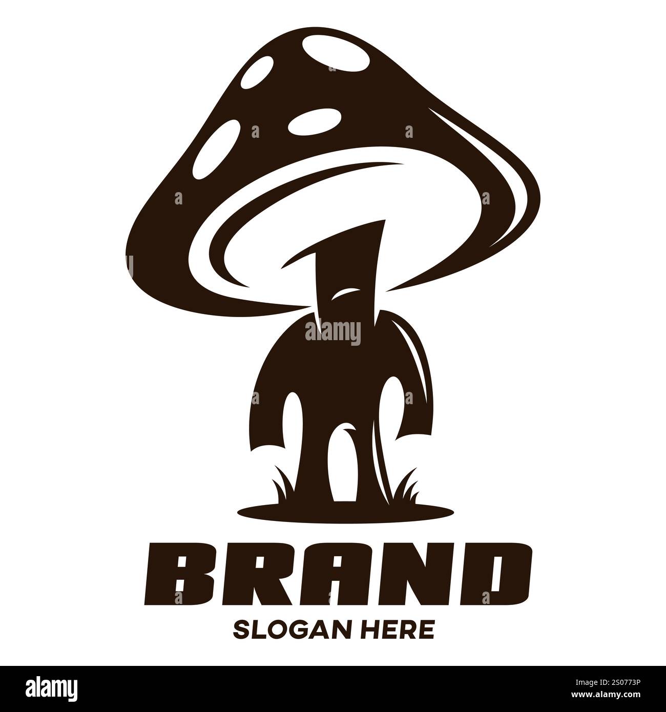 Logo di funghi uomo moderno. Illustrazione vettoriale Illustrazione Vettoriale