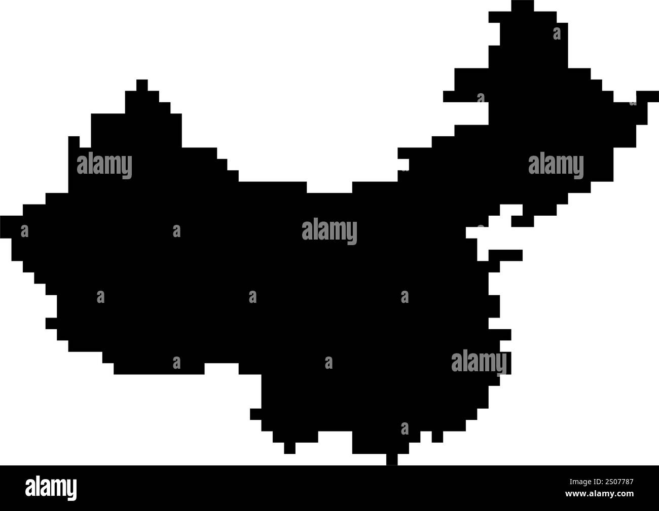 Icone pixellate della mappa del mondo in stile a 8 bit, con oltre 190 paesi. Perfetto per l'arte digitale, i progetti didattici e i progetti a tema. Illustrazione Vettoriale