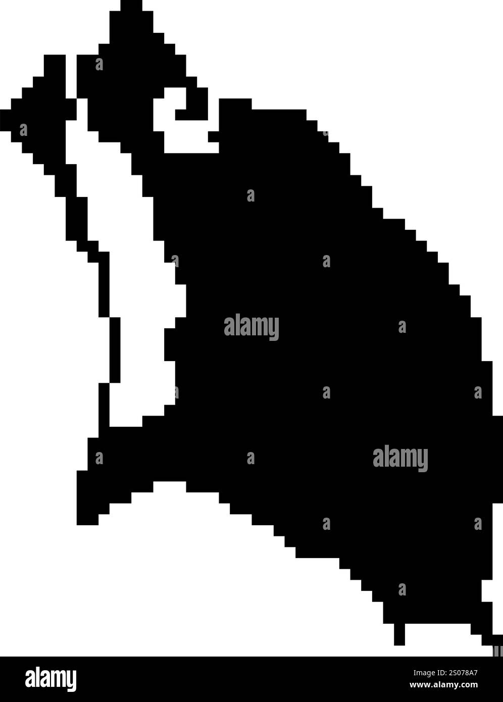 Icone pixellate della mappa del mondo in stile a 8 bit, con oltre 190 paesi. Perfetto per l'arte digitale, i progetti didattici e i progetti a tema. Illustrazione Vettoriale