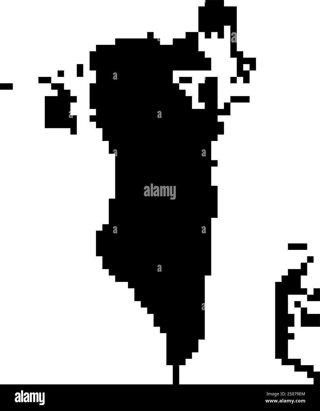Icone pixellate della mappa del mondo in stile a 8 bit, con oltre 190 paesi. Perfetto per l'arte digitale, i progetti didattici e i progetti a tema. Illustrazione Vettoriale
