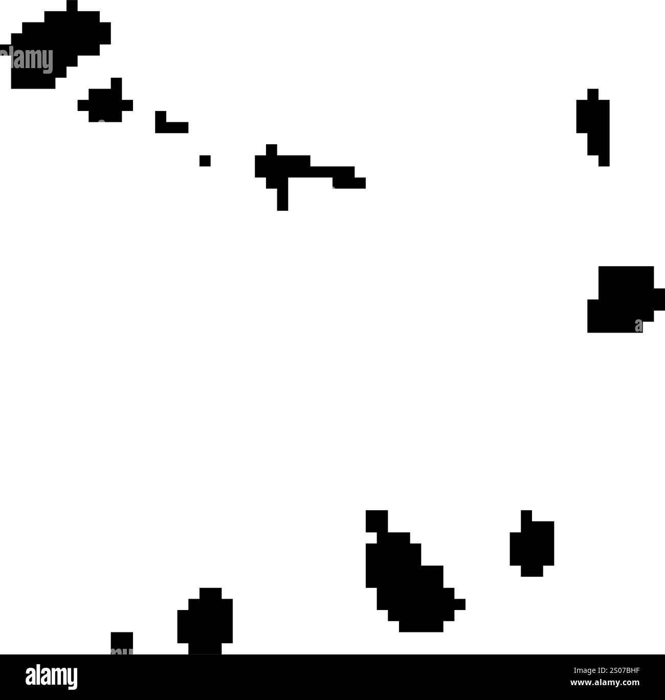 Icone pixellate della mappa del mondo in stile a 8 bit, con oltre 190 paesi. Perfetto per l'arte digitale, i progetti didattici e i progetti a tema. Illustrazione Vettoriale