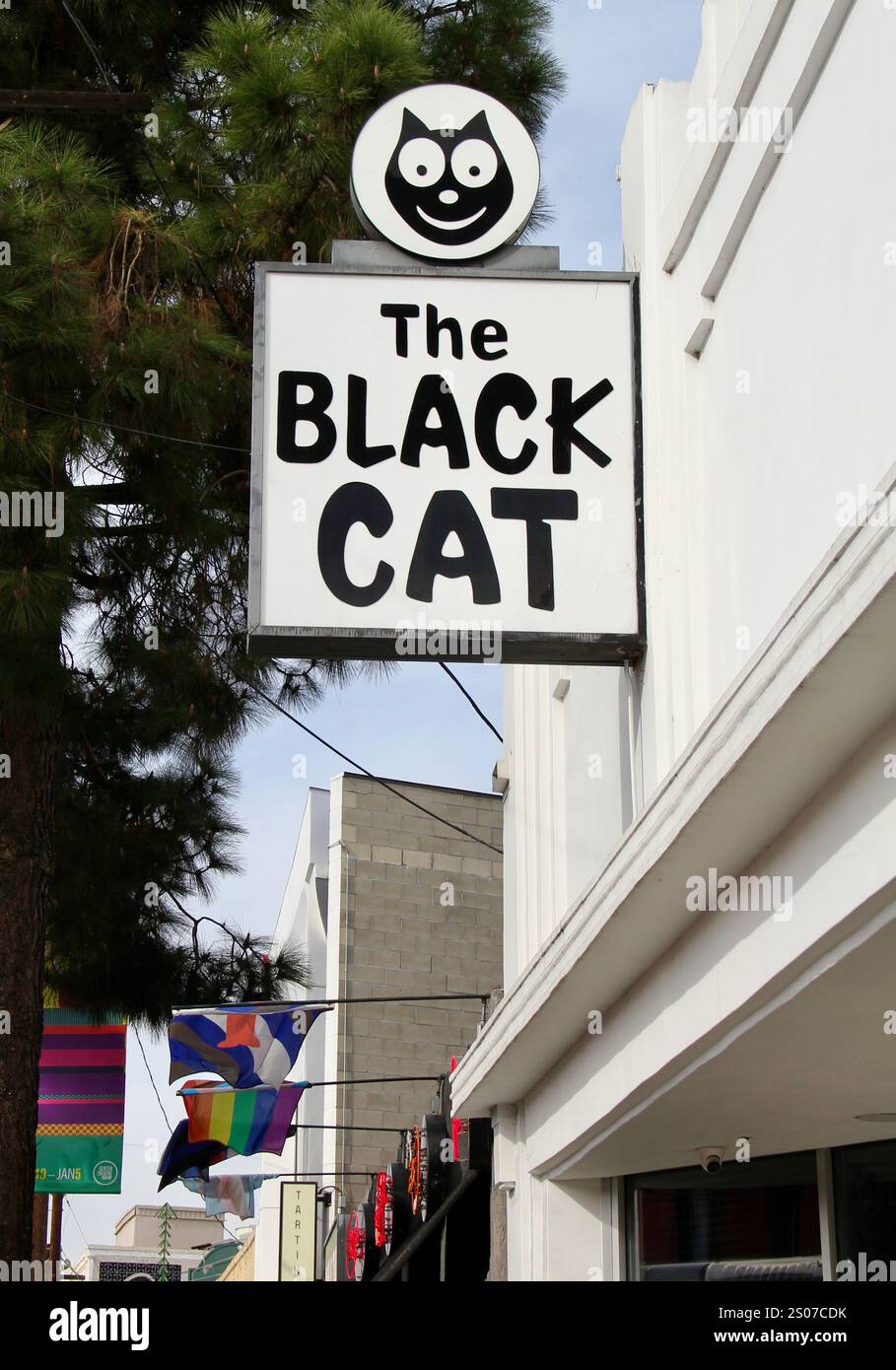 Black Cat Tavern Bar Silverlake Los Angeles Art Deco Building storico luogo di protesta LGBT Foto Stock