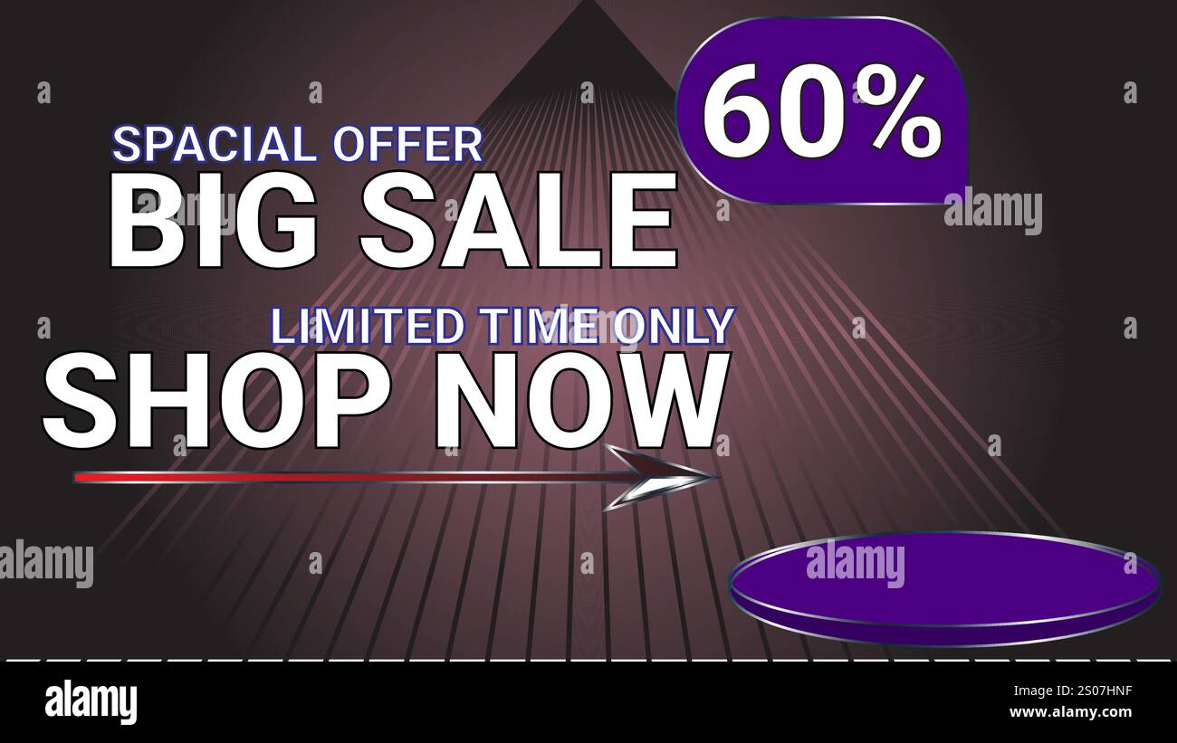 Offerta speciale al 60%, grande vendita per un periodo limitato Acquista ora il banner modello con tema di colore Indigo e Mauve Taupe Illustrazione Vettoriale