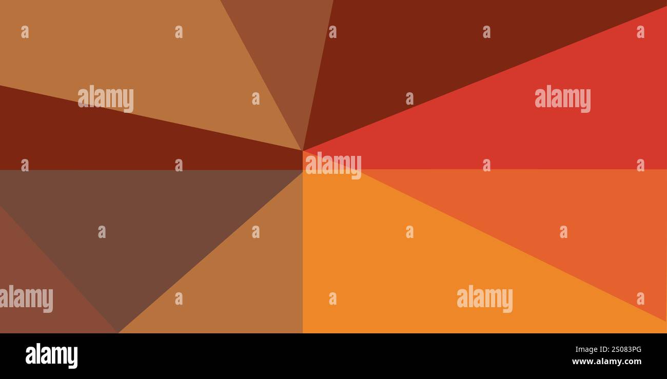Marrone e rosso disegno geometrico dello sfondo - forme triangolari, strisce e linee - stile Bauhaus - multicolore Mosaic Web o Banne Illustrazione Vettoriale