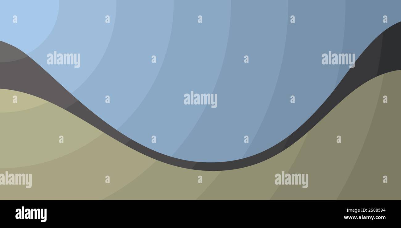Texture forme d'onda serene: Una miscela astratta di blu, verde e nero - disegno di sfondo, modello creativo multiuso in formato vettoriale modificabile Illustrazione Vettoriale