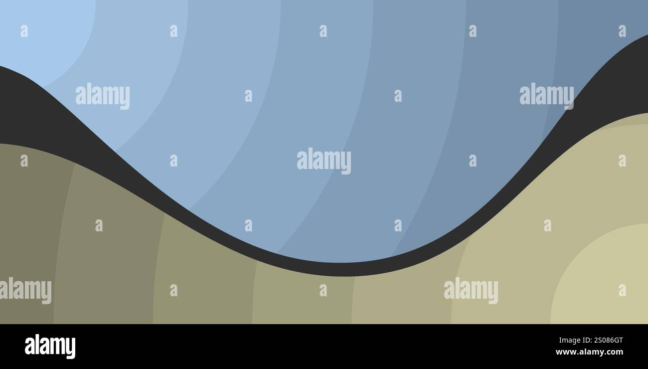 Texture forme d'onda serene: Una miscela astratta di blu, verde e nero - disegno di sfondo, modello creativo multiuso in formato vettoriale modificabile Illustrazione Vettoriale