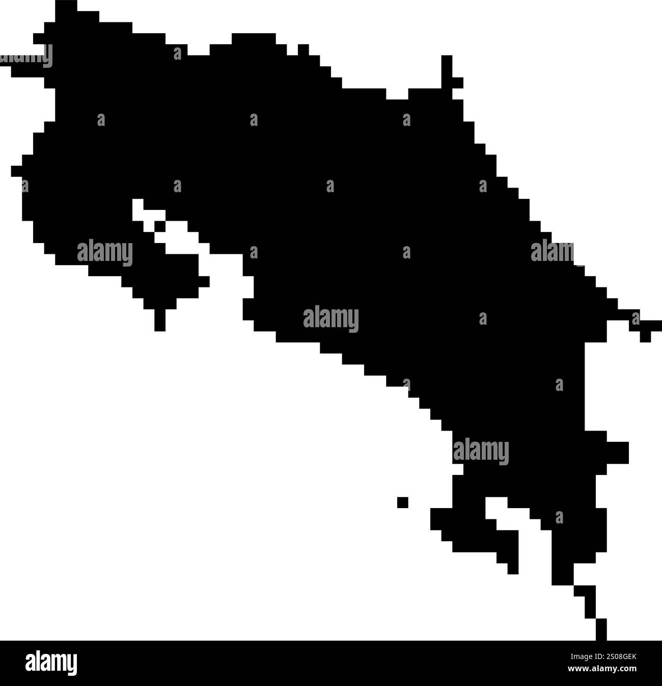 Icone pixellate della mappa del mondo in stile a 8 bit, con oltre 190 paesi. Perfetto per l'arte digitale, i progetti didattici e i progetti a tema. Illustrazione Vettoriale