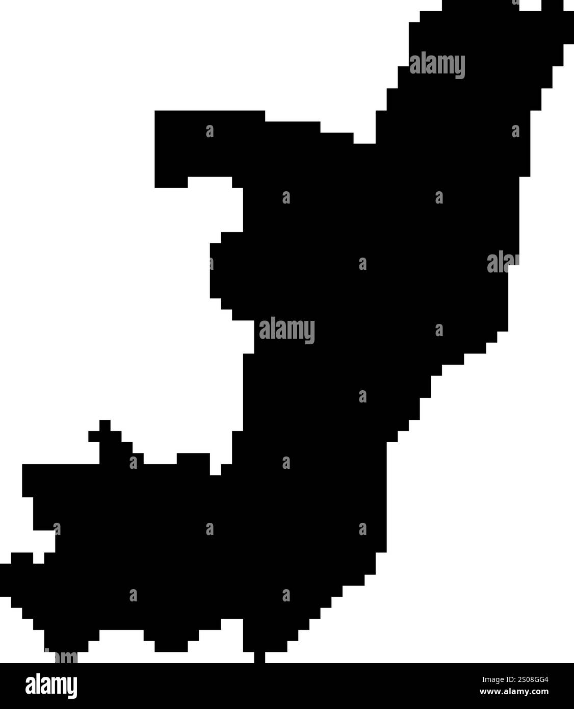 Icone pixellate della mappa del mondo in stile a 8 bit, con oltre 190 paesi. Perfetto per l'arte digitale, i progetti didattici e i progetti a tema. Illustrazione Vettoriale