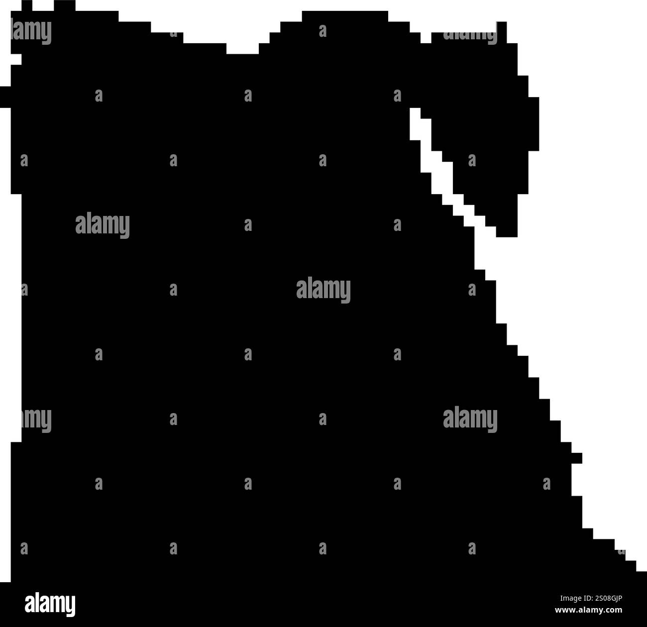 Icone pixellate della mappa del mondo in stile a 8 bit, con oltre 190 paesi. Perfetto per l'arte digitale, i progetti didattici e i progetti a tema. Illustrazione Vettoriale