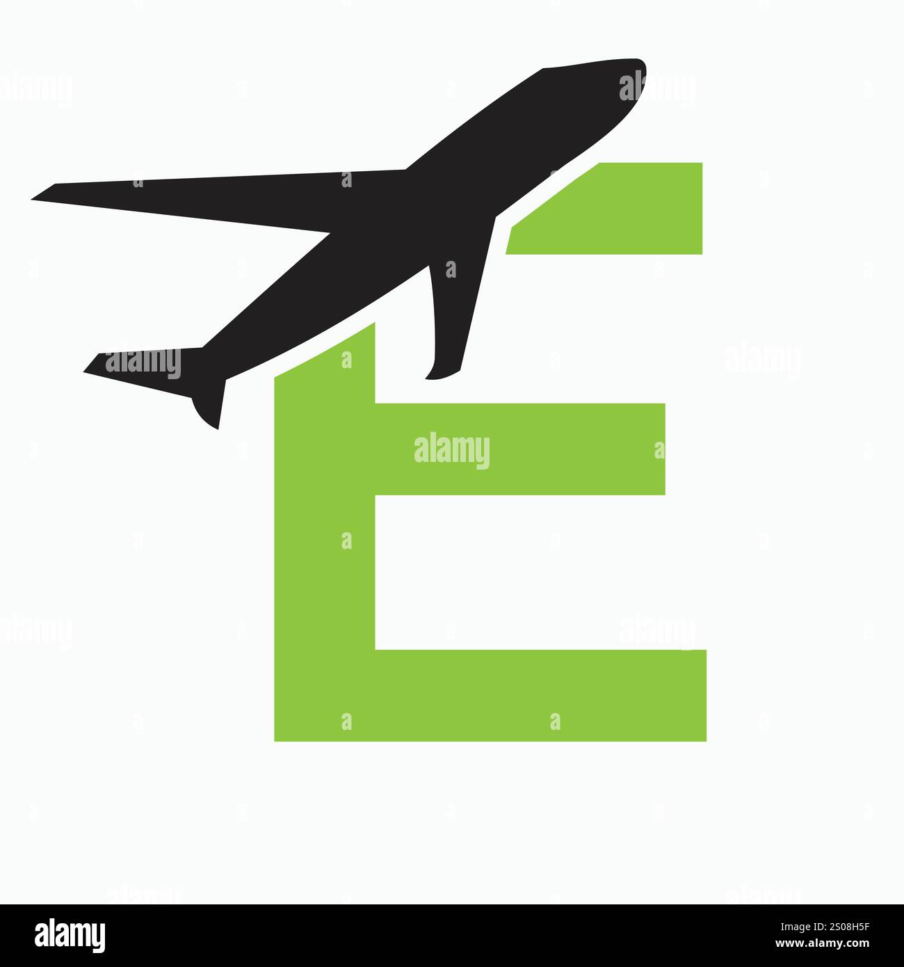 Lettera iniziale e logo aeroplano concept per simbolo di viaggio e cartello di trasporto Illustrazione Vettoriale