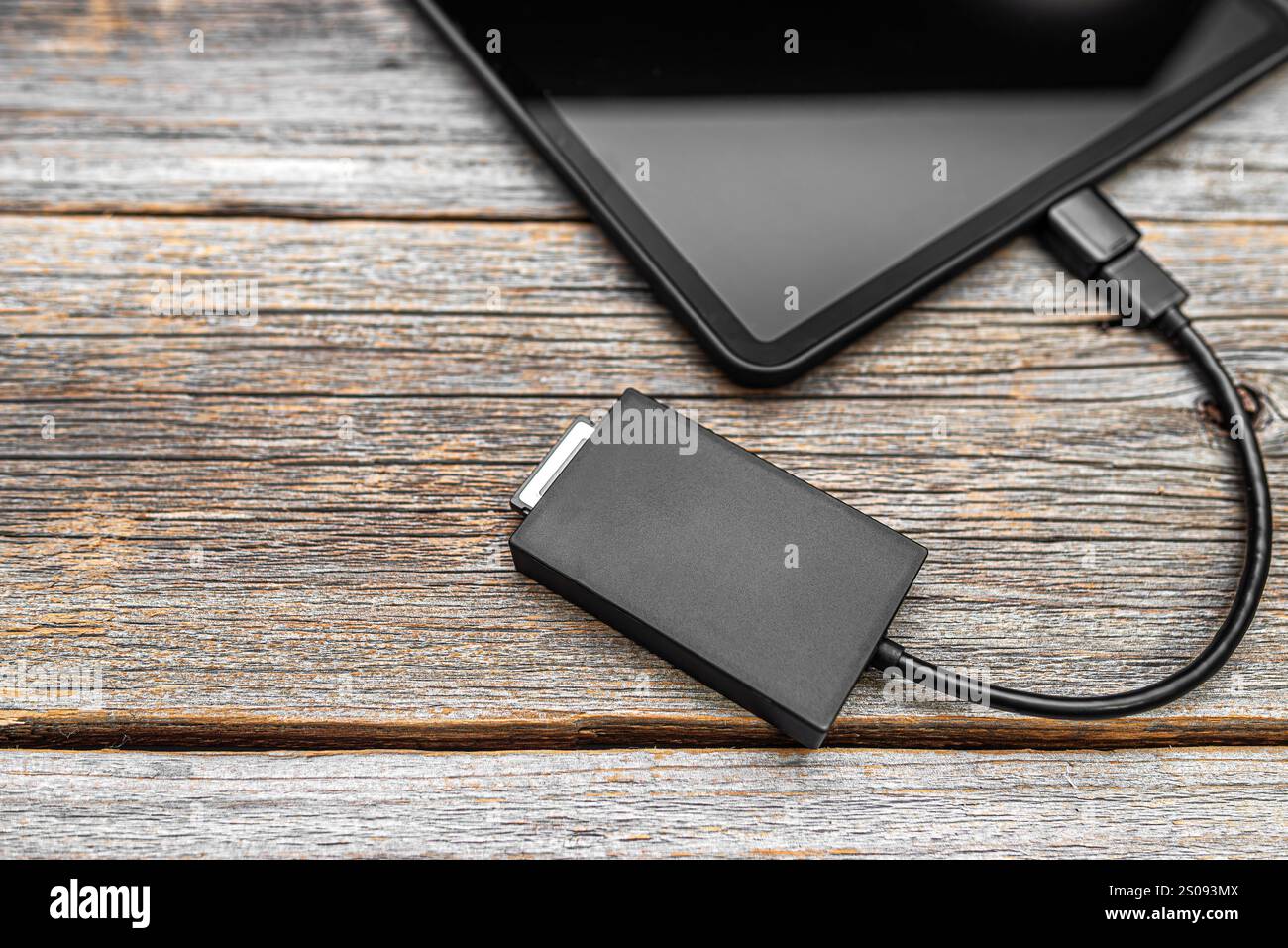 Il lettore di schede è collegato a un dispositivo mobile Foto Stock