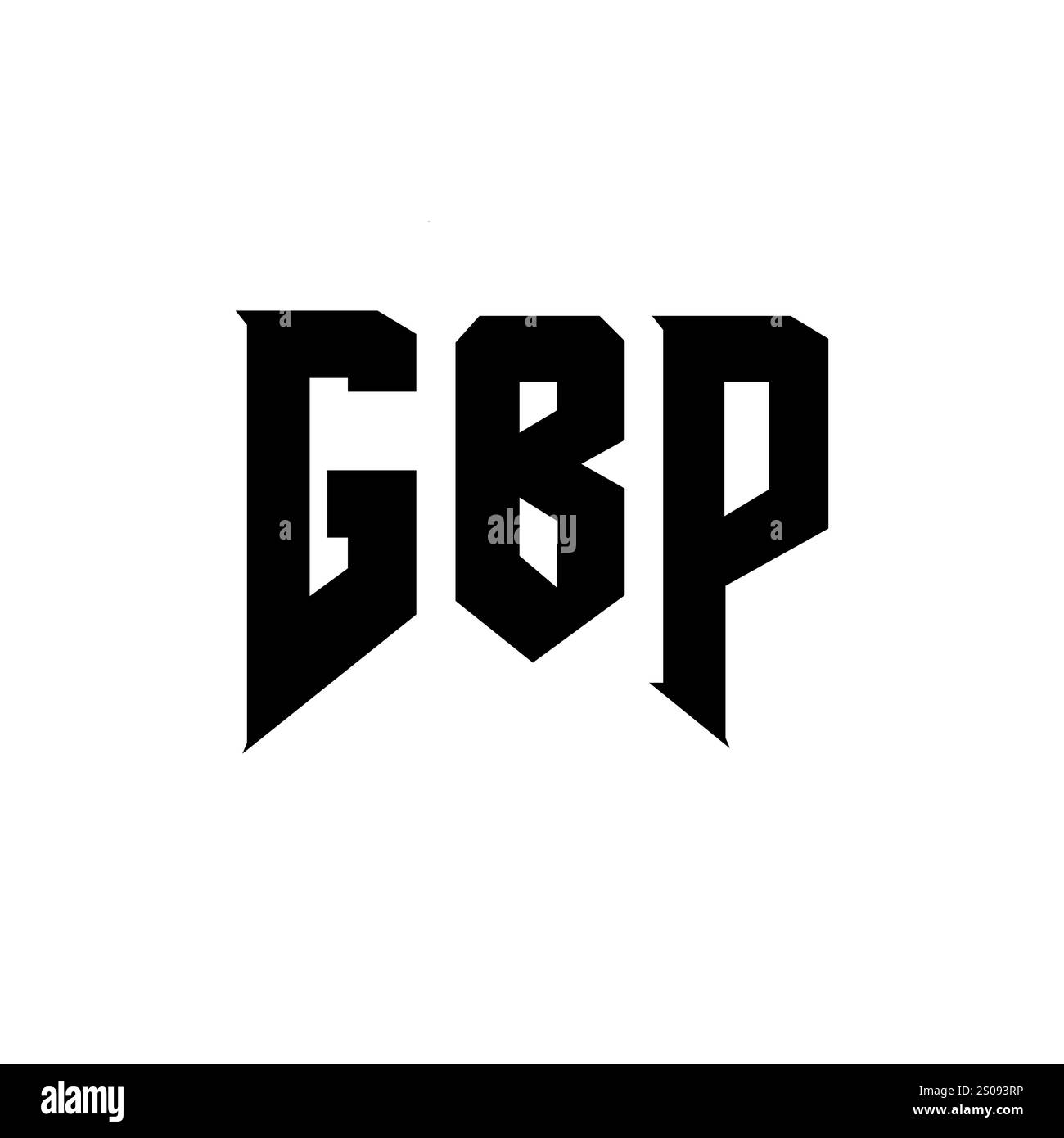 Logo lettera GBP per l'azienda tecnologica. Combinazione di colori bianco e nero con logo GBP. Logo GBP, vettore GBP, design GBP, icona GBP, alph GBP Illustrazione Vettoriale