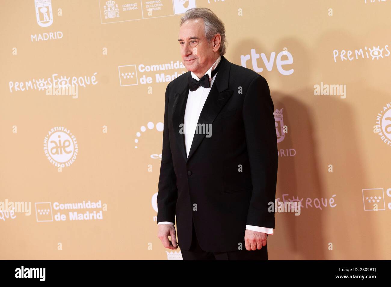 Juanjo Puigcorbé partecipa al Red carpet per i Jose María Forque Awards 2024 al Palacio Municipal de Congresos de Madrid. Foto Stock