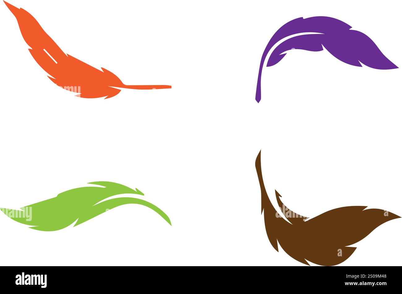 penne, penna, inchiostro, disegni con piume Illustrazione Vettoriale