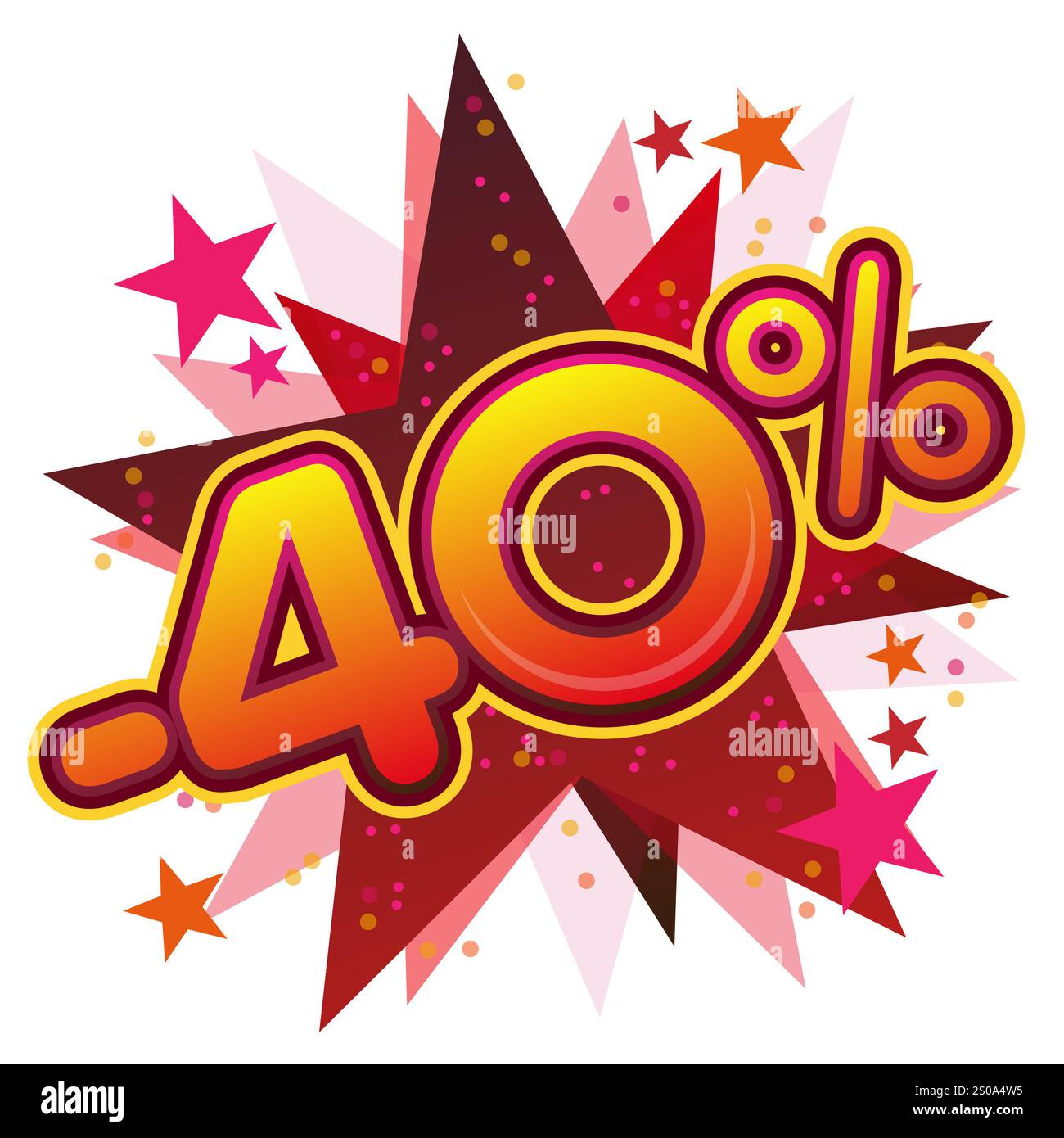 Percentuale di sconto su un adesivo Foto Stock