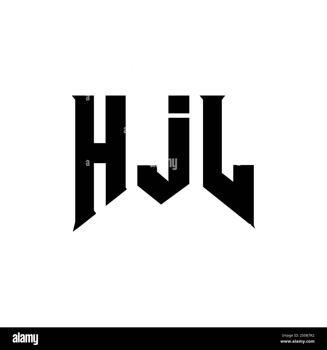 Logo HJL Letter per l'azienda tecnologica. Combinazione di colori bianco e nero con logo HJL. Logo HJL, vettore HJL, design HJL, icona HJL, HJL alph Illustrazione Vettoriale