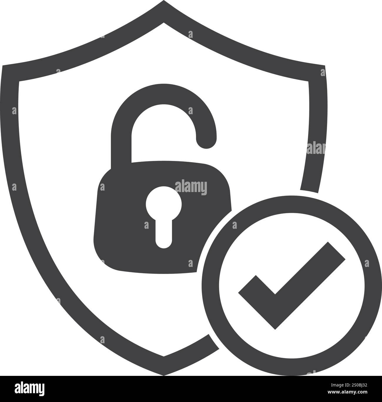 Fissare l'icona in stile piatto. Garanzia di privacy illustrazione vettoriale su sfondo isolato. Concetto di business dei segnali di rischio per la sicurezza. Illustrazione Vettoriale