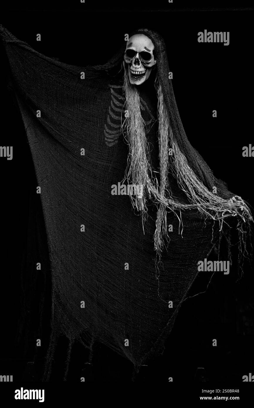 Decorazione con un teschio, al parco divertimenti di Coney Island Foto Stock