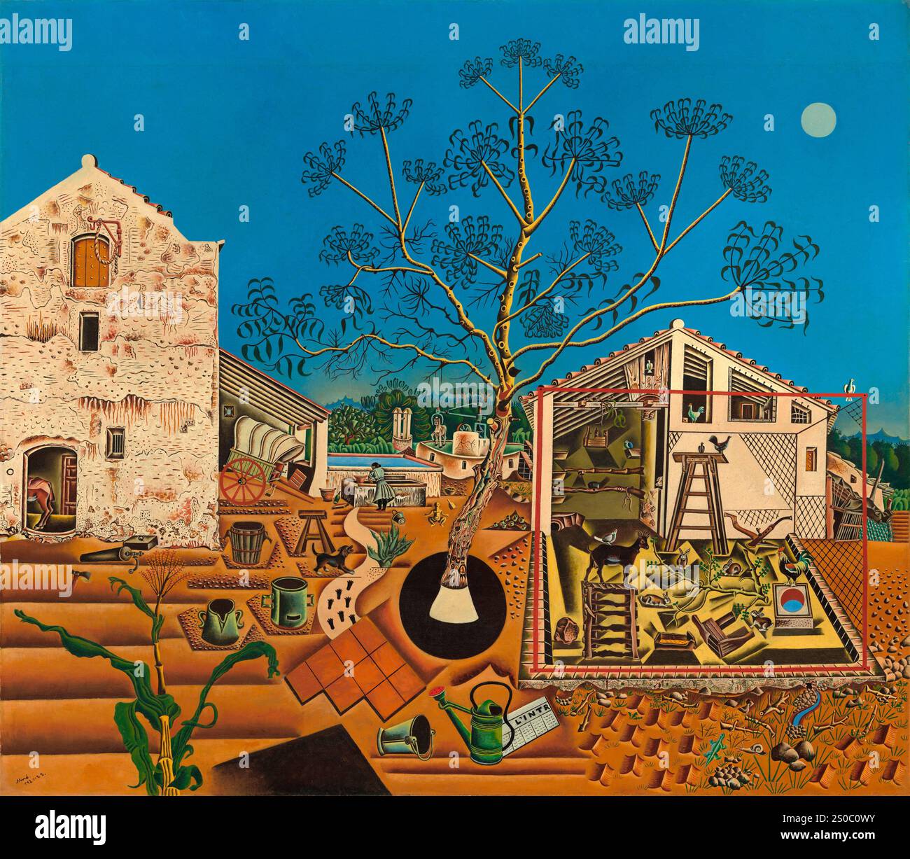 La fattoria, Joan Miro, 1921-22 pittura Foto Stock