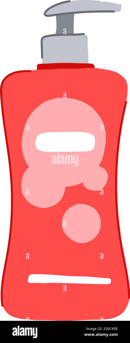 illustrazione vettoriale del cartone animato per bambini con shampoo gratuito Illustrazione Vettoriale