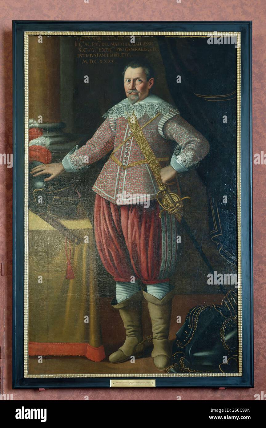 Vienna, Austria. 12 dicembre 2024. Museo di storia militare, Istituto di storia militare di Vienna, Ritratto di un generale imperiale del tempo della Guerra dei trent'anni, pittore sconosciuto Foto Stock