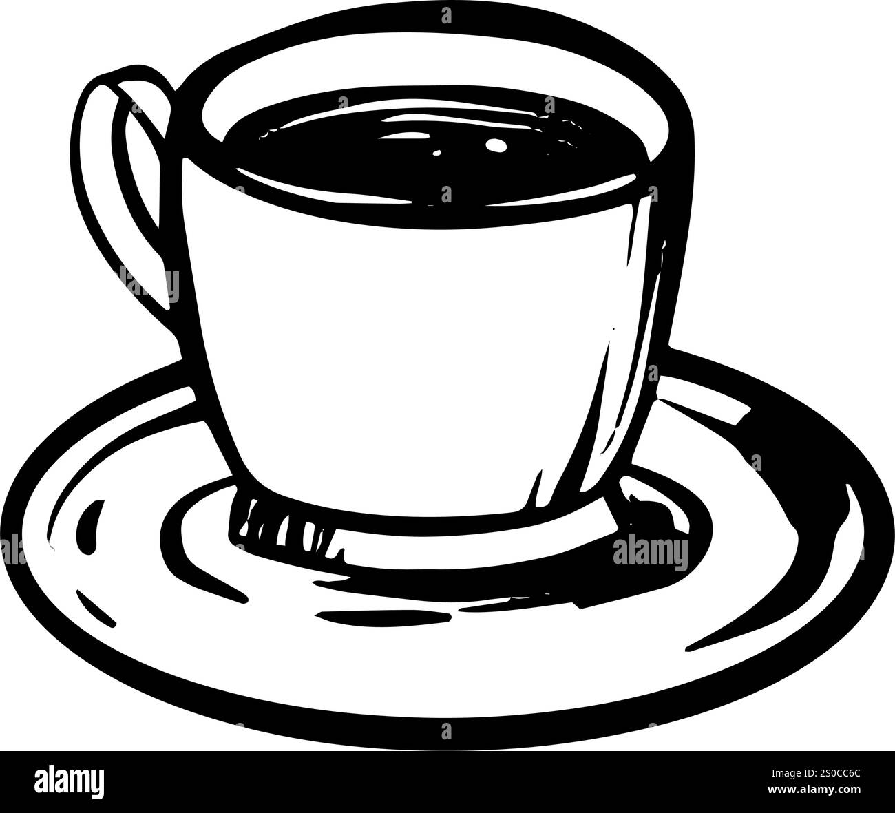 Illustrazione della tazza di caffè vettoriale in stile lineare Illustrazione Vettoriale